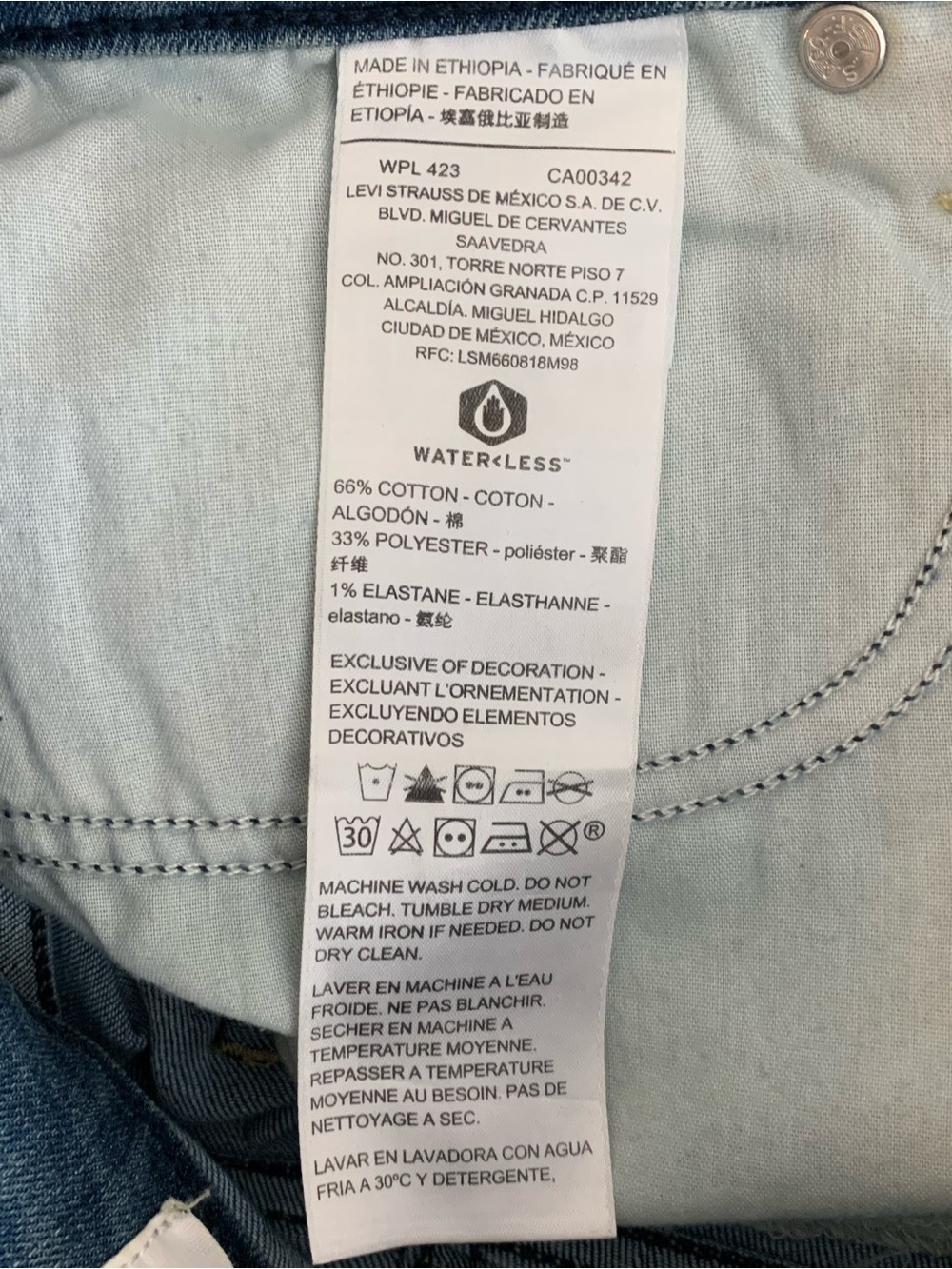 Signature by Levi Strauss Mid-Rise Denim Bermuda Shorts in Medium Blue - Picture 7 of 8